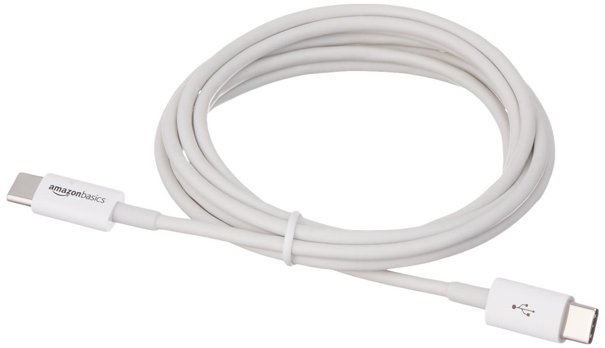 AmazonBasics USB Type-C to USB Type-C 2.0 Cable, White, 6 ft