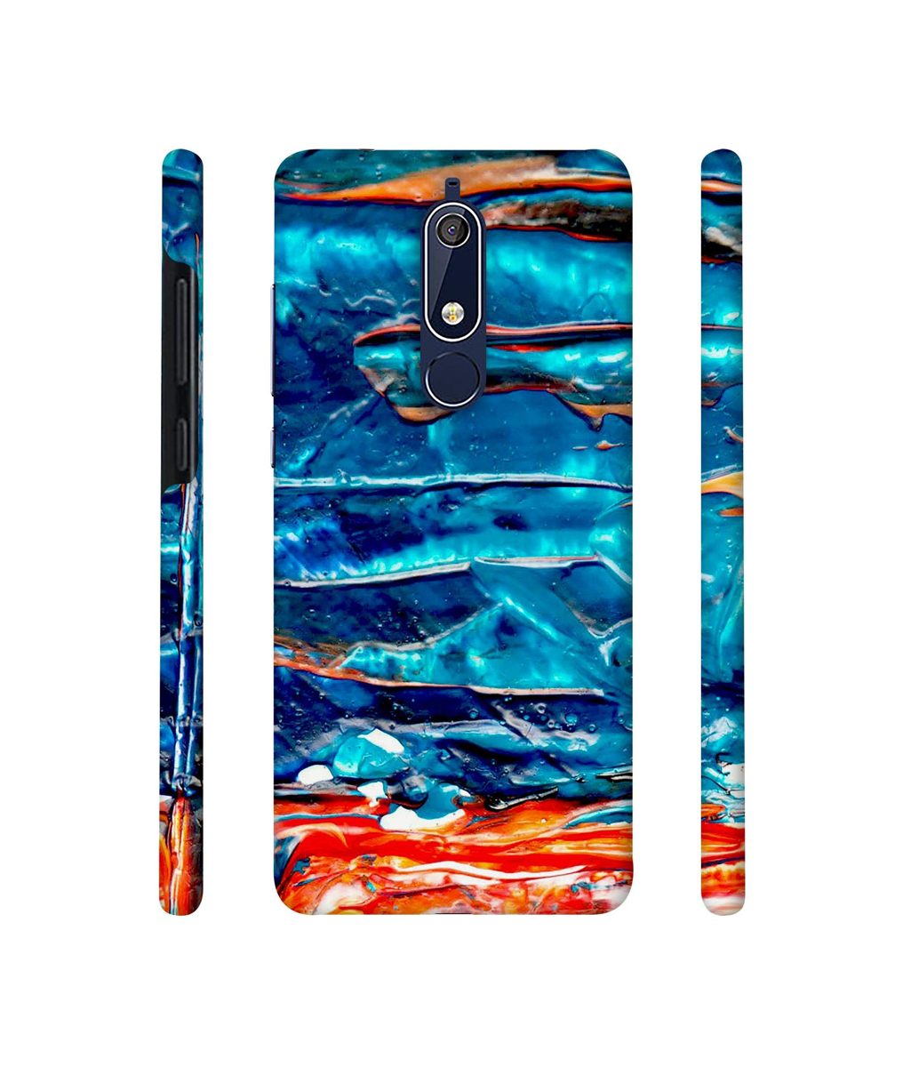 Amazon Brand - Solimo Designer Blue Oil Color 3D Printed Hard Back Case Mobile Cover for Nokia 5.1