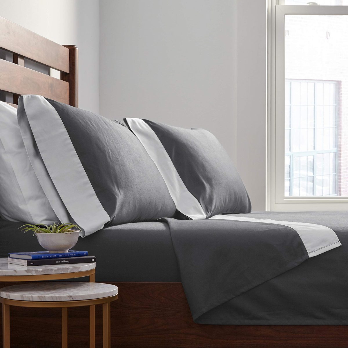 Rivet 500 Thread-Count Color Block Supima Cotton Pillowcase Set