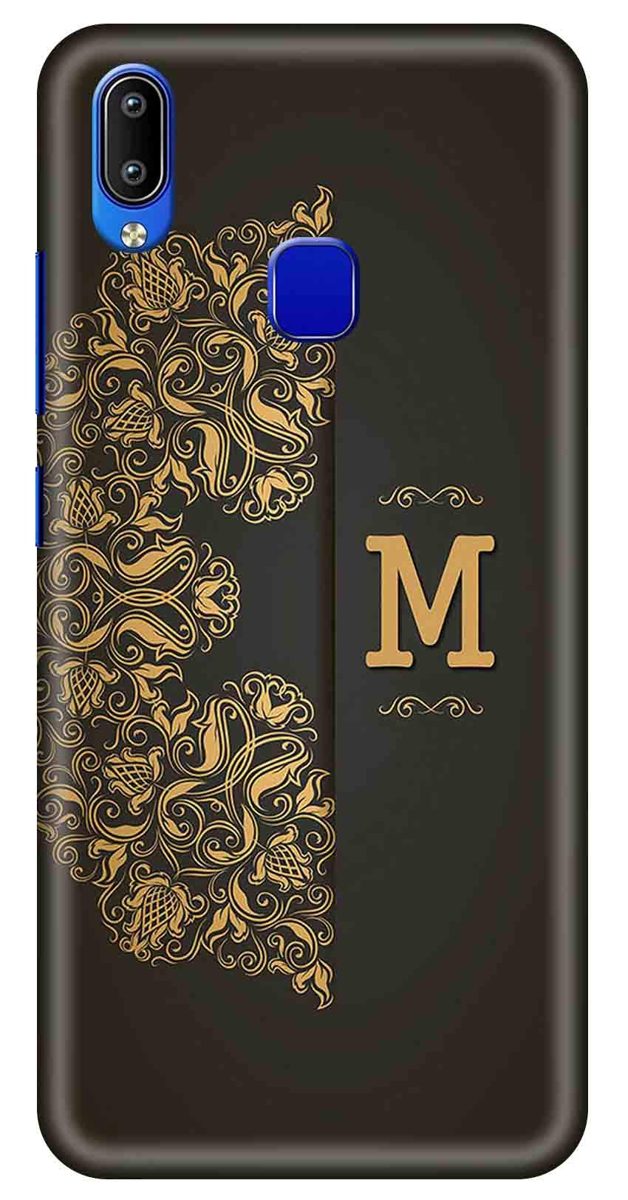 Amazon Brand - Solimo Designer Black Pattern Alphabet-M 3D Printed Hard Back Case Mobile Cover for Vivo Y93