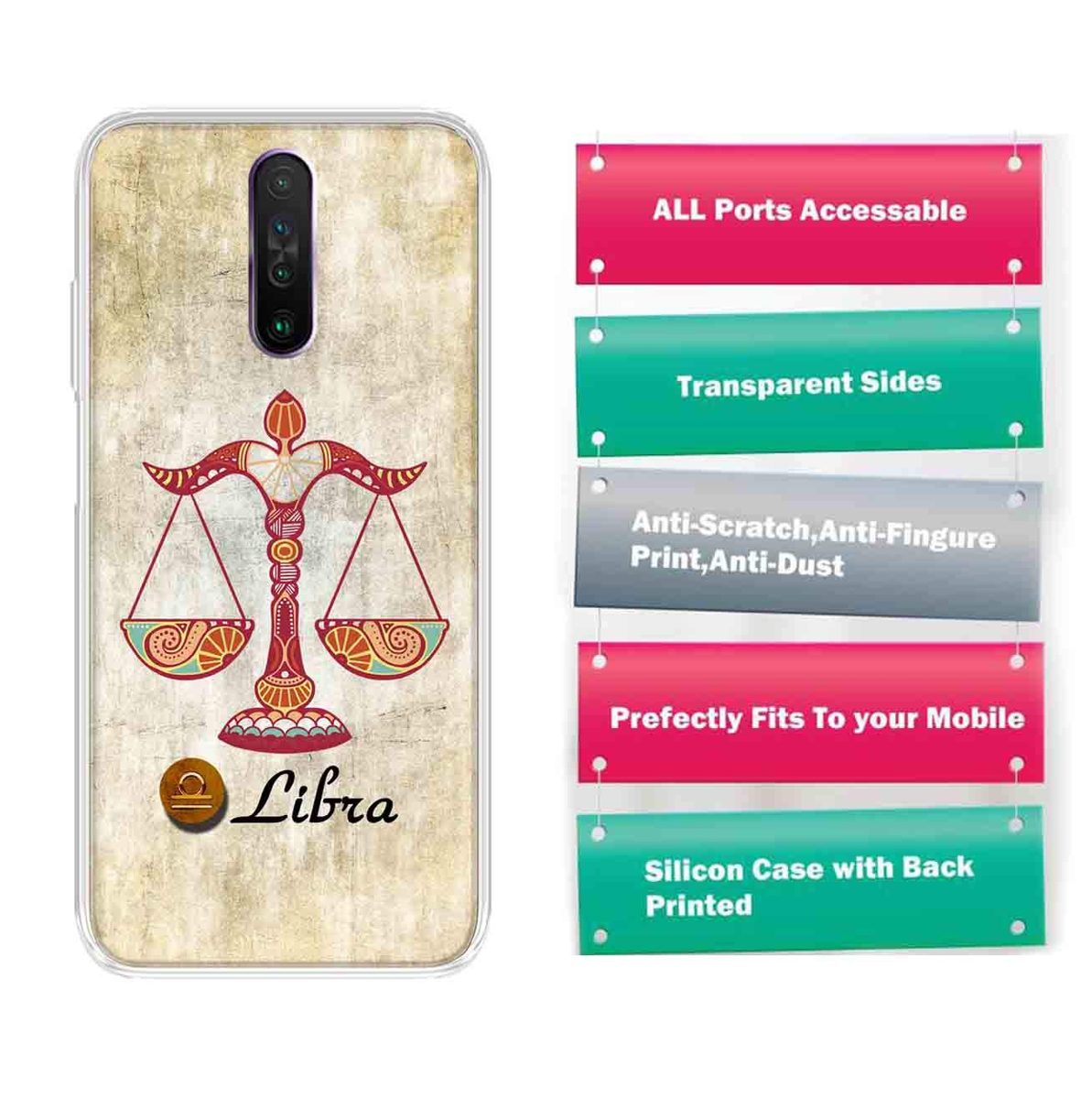 Amazon Brand - Solimo Designer Multicolor Libra Design Printed Soft Back Case Mobile Cover for Poco X2 / Xiaomi Redmi K30