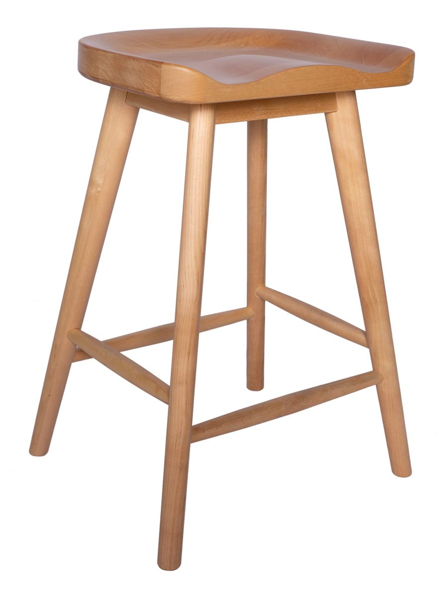 Amazon Brand - Rivet Modern Wood Counter-Height Kitchen Bar Stool, 24" H, Natural
