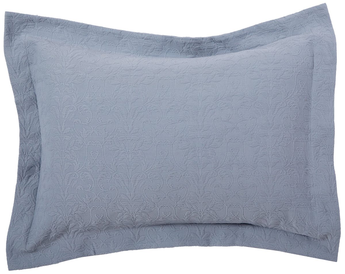 Pinzon Ivy Matelasse Cotton Sham, King, Dusty Blue