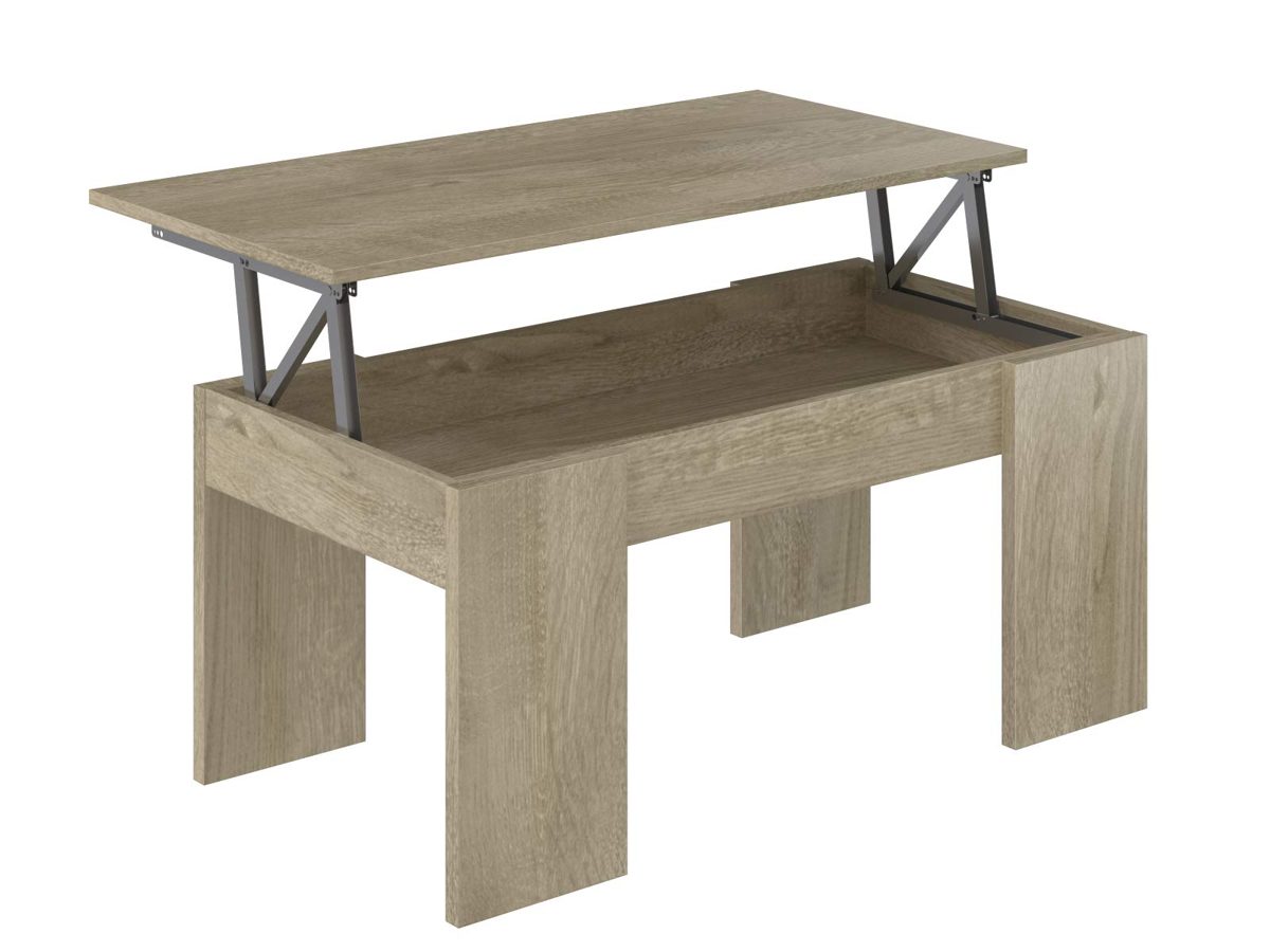 Amazon Brand - Movian Aggol Lift-Top Coffee Table, 50 x 100 x 44cm, Light Brown Oak-Effect