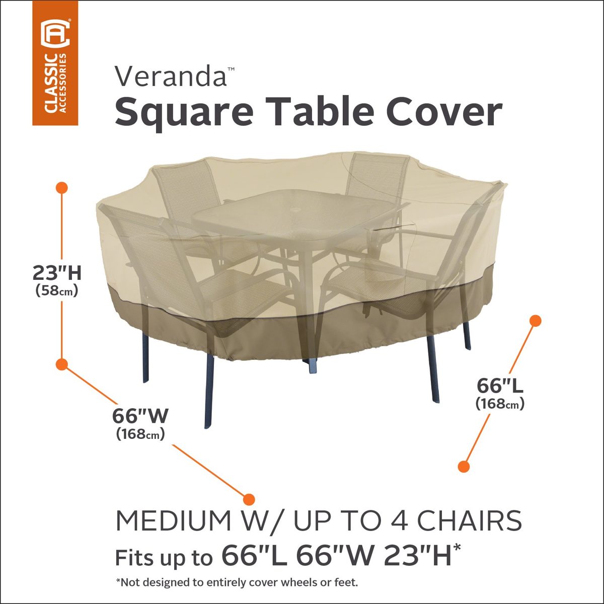 Classic Accessories Veranda 55 – 227 – 011501 – Patio Table &amp; Chair Cover – M