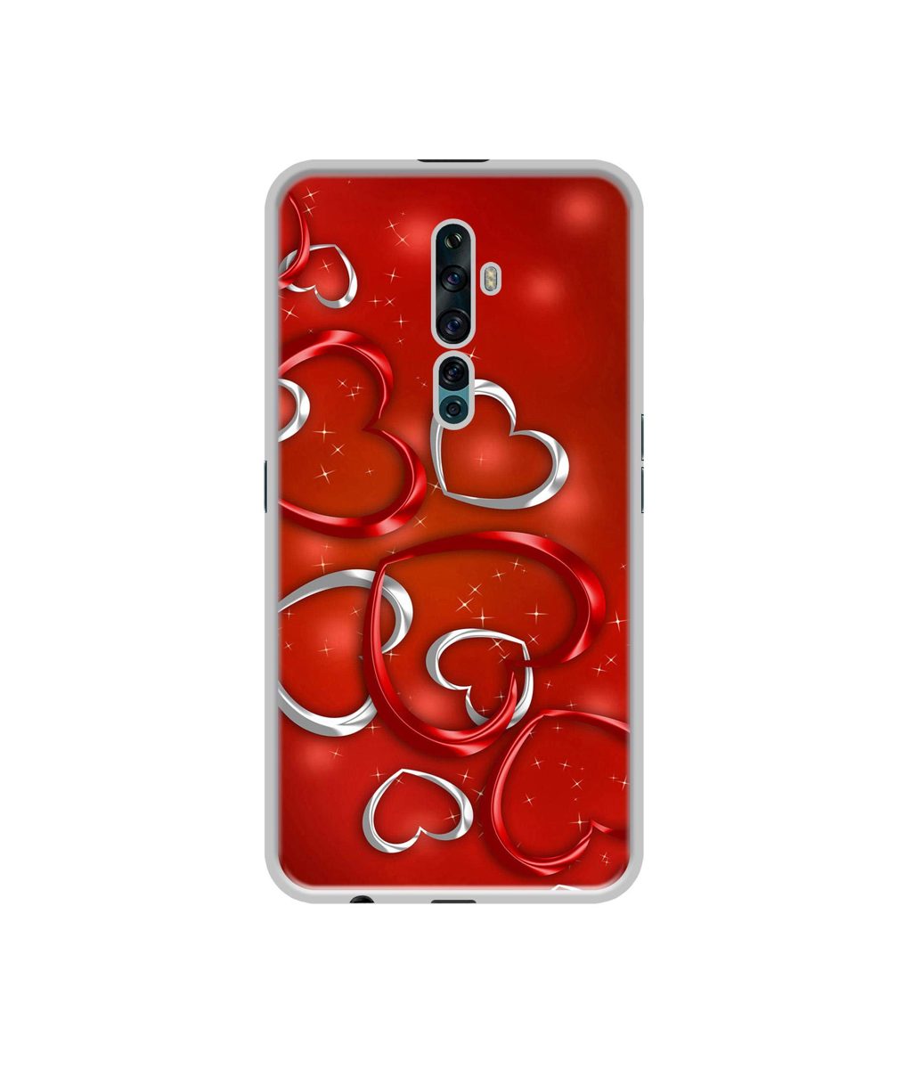 Amazon Brand - Solimo Designer Hearts UV Printed Soft Back Case Mobile Cover for Oppo Reno2 F