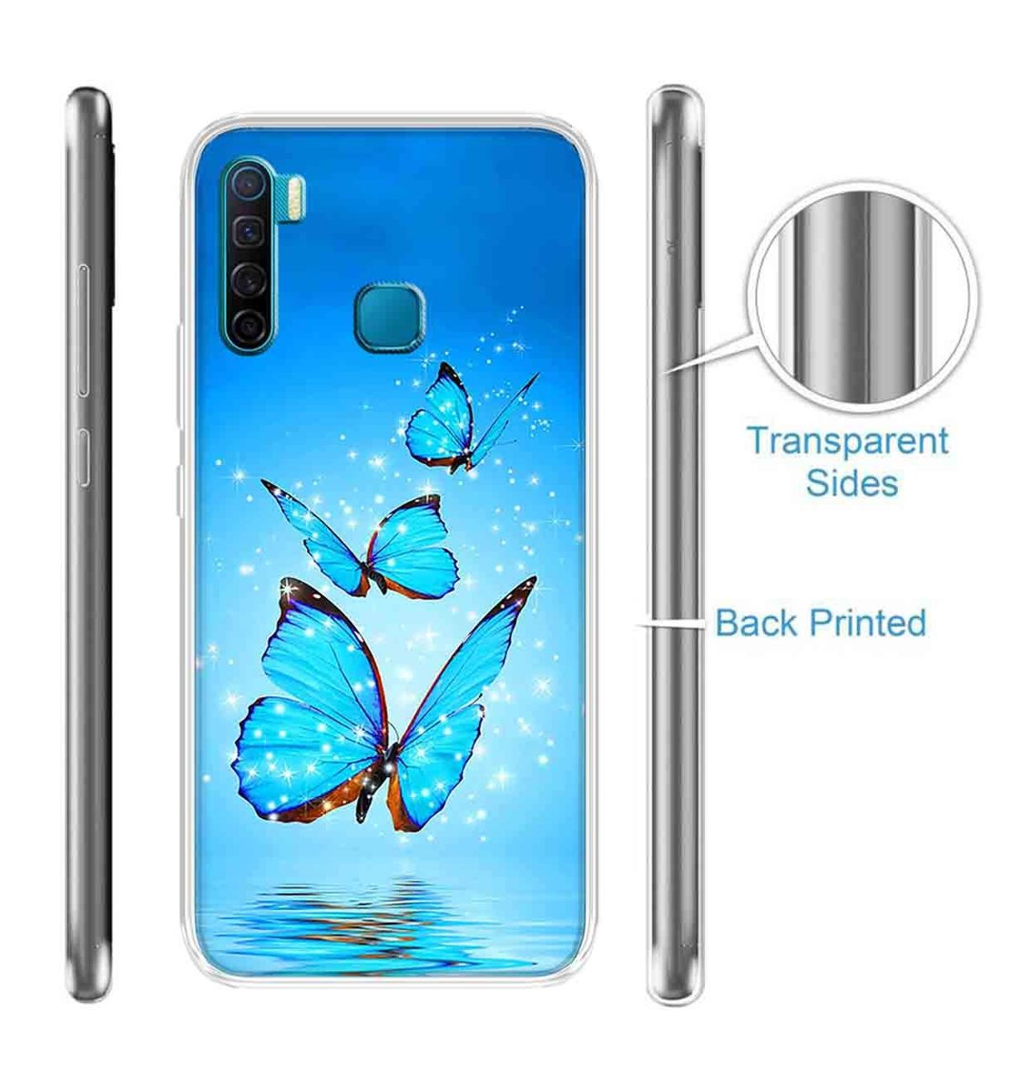 Amazon Brand - Solimo Designer Multicolor Butterfly Star Design Printed Soft Back Case Mobile Cover for Infinix S5 / Infinix S5 Lite