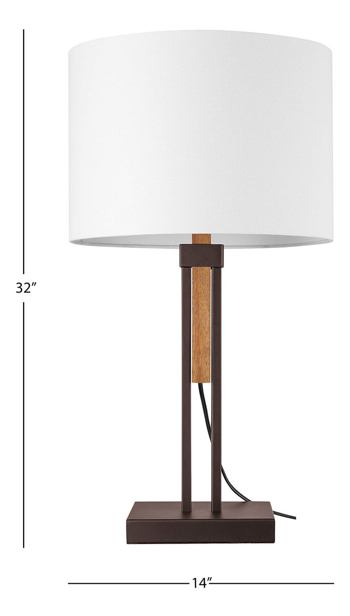 Amazon Brand – Stone & Beam Contemporary Metal Accent Table Lamp, LED Bulb Included, 32"H, Dark Bronze