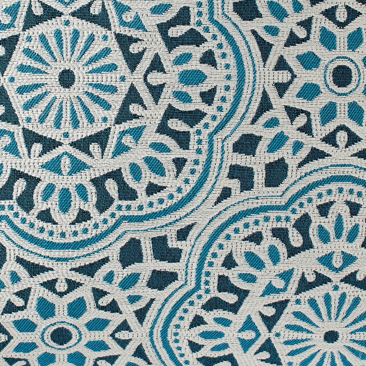 Amazon Brand – Stone & Beam Medallion Decorative Throw Pillow, 17" x 17", Aqua