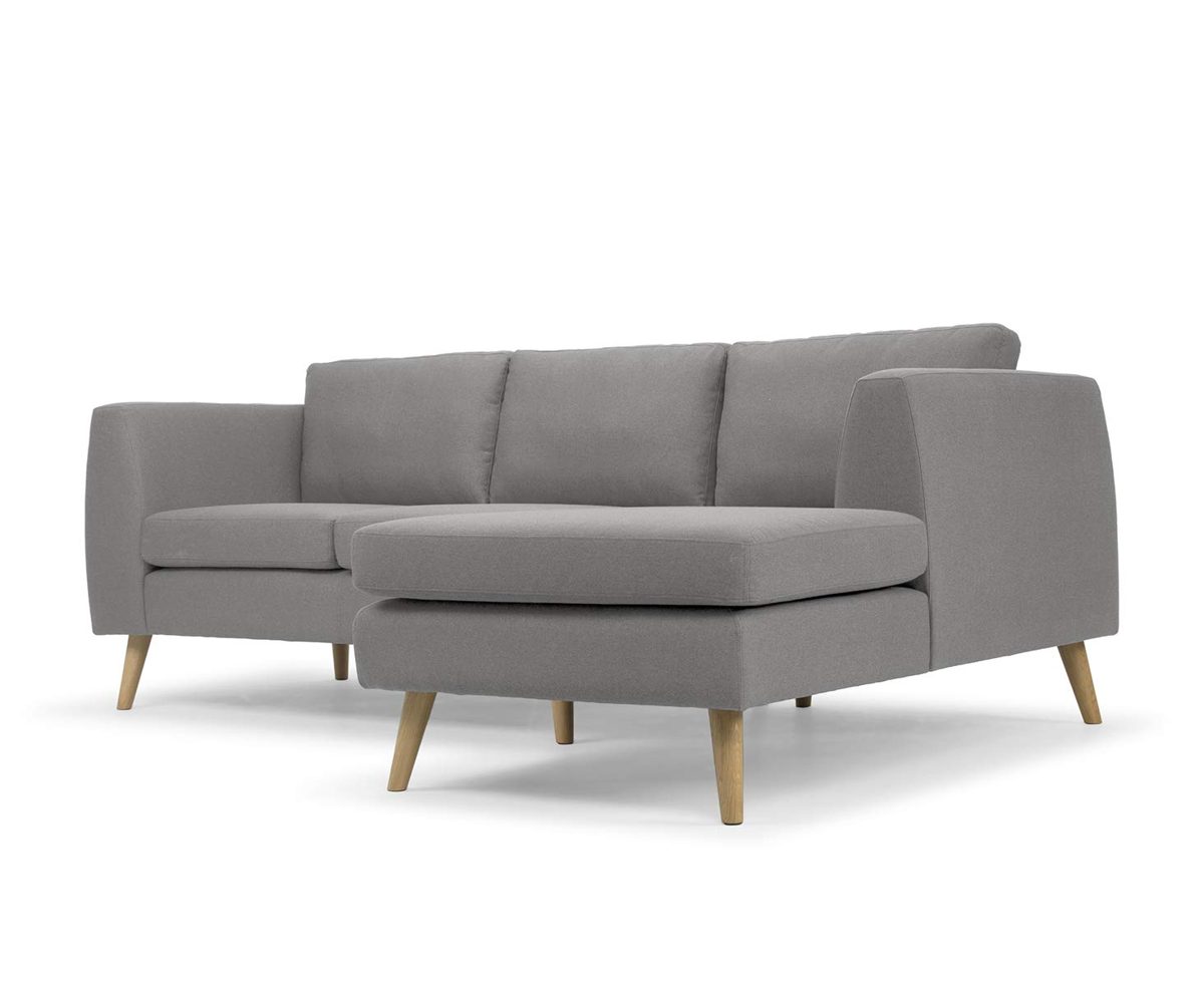 Amazon Brand - Movian Djuran 3-Seater Upholstered L-Shaped Corner Sofa with Right Side Chaise, 230 x 158 x 86 cm, Stain-Resistant Polyester, Steel Grey