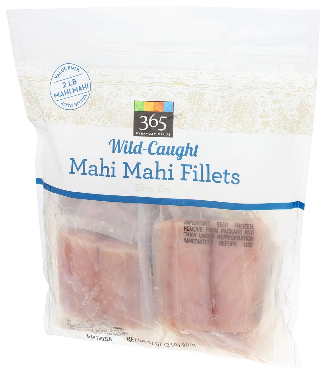 365 Everyday Value, Wild-Caught Seafood Value Pack, Mahi Mahi Fillets (Skin-On), 32 Ounce (Frozen)