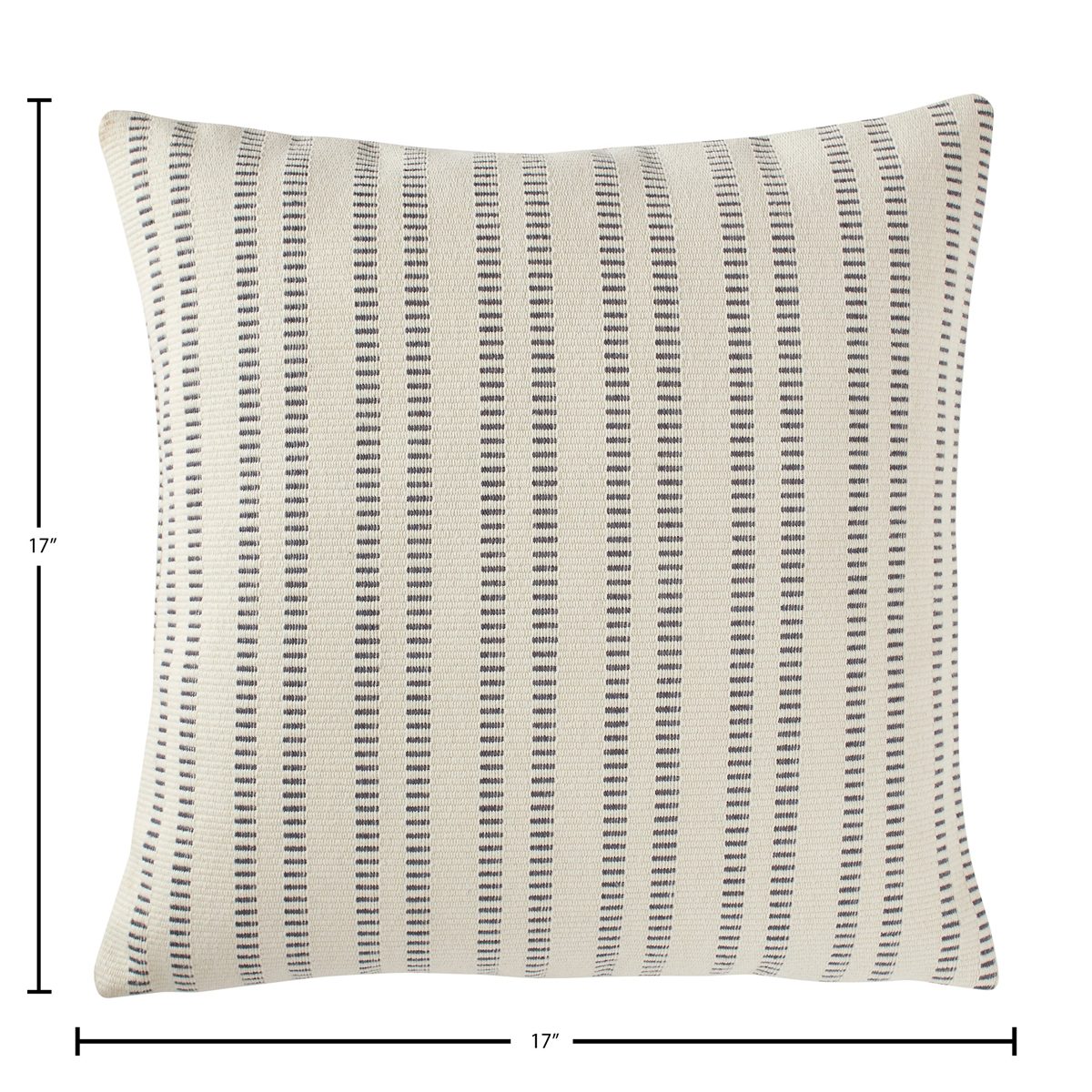Amazon Brand – Stone & Beam French Laundry Stripe Decorative Throw Pillow, 17" x 17", Ivory, Grey