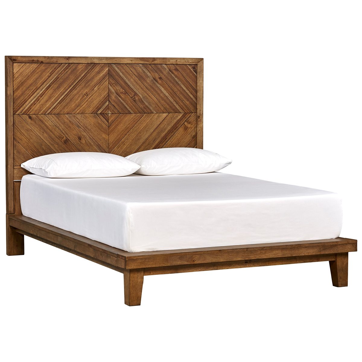Amazon Brand – Rivet Brecken Modern Wood King Bed Frame Platform with Headboard, 80"W, Brown