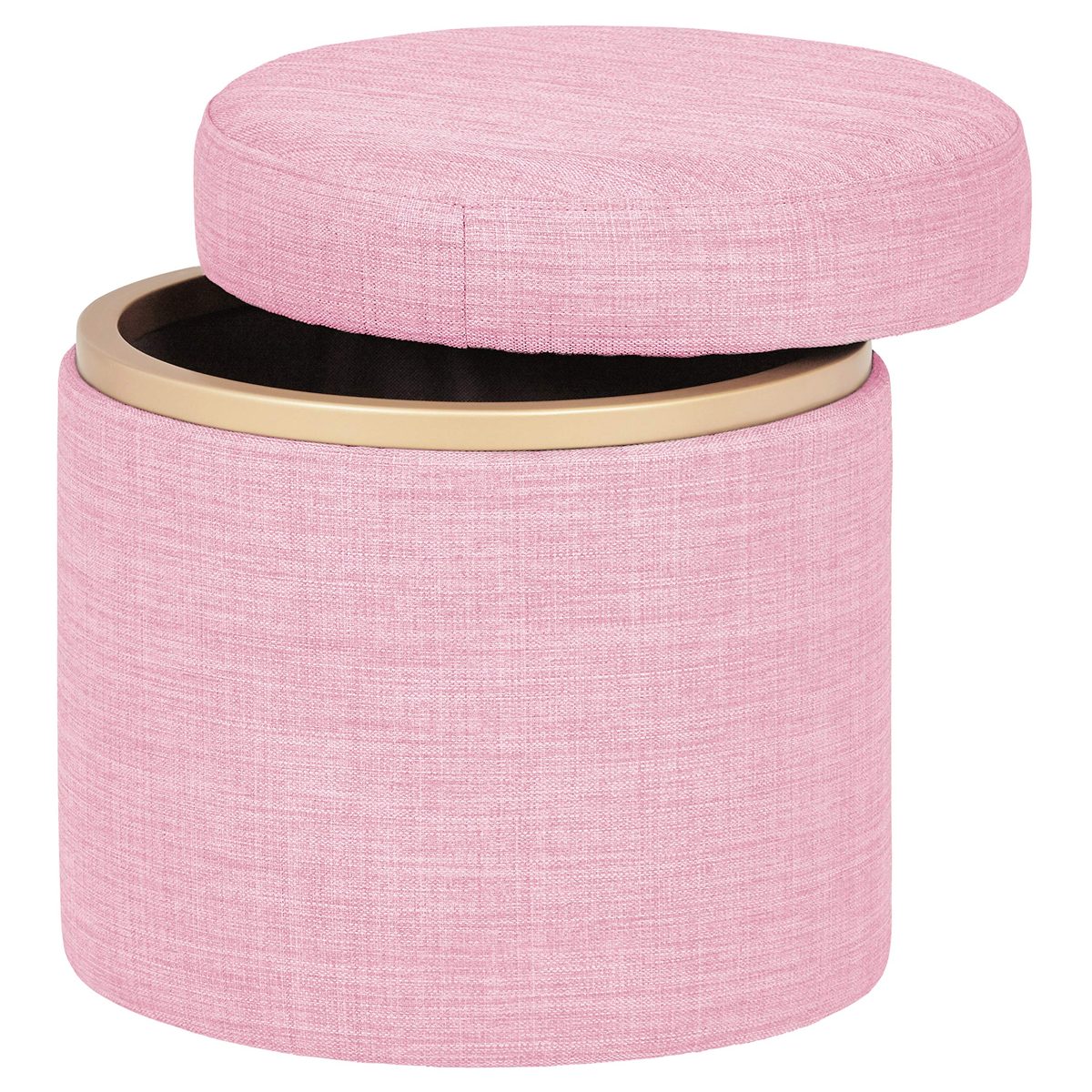 Amazon Brand – Rivet Asher Modern Storage Ottoman, 15.75"W, Fabric, Pink