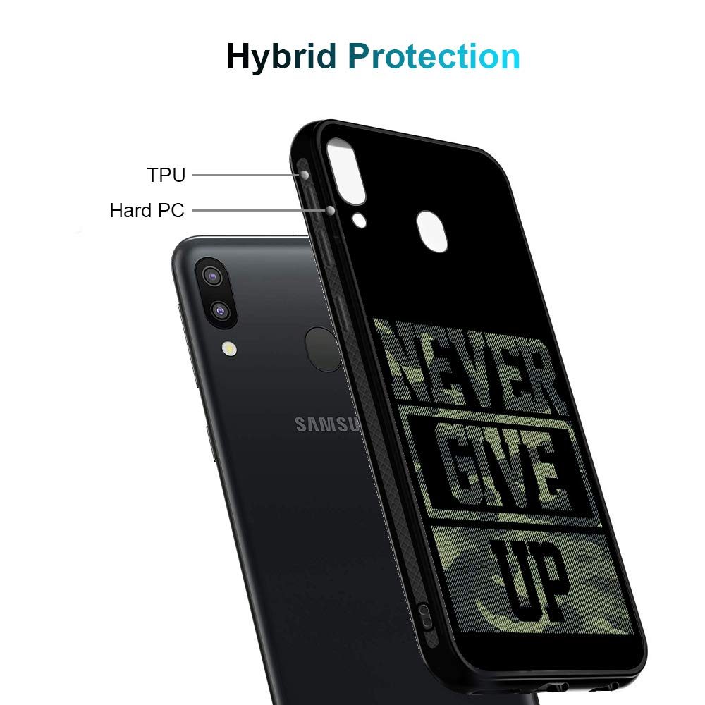 Amazon Brand - Solimo Designer Never Give Up Printed Hard Back Case Mobile Cover for Samsung Galaxy M20