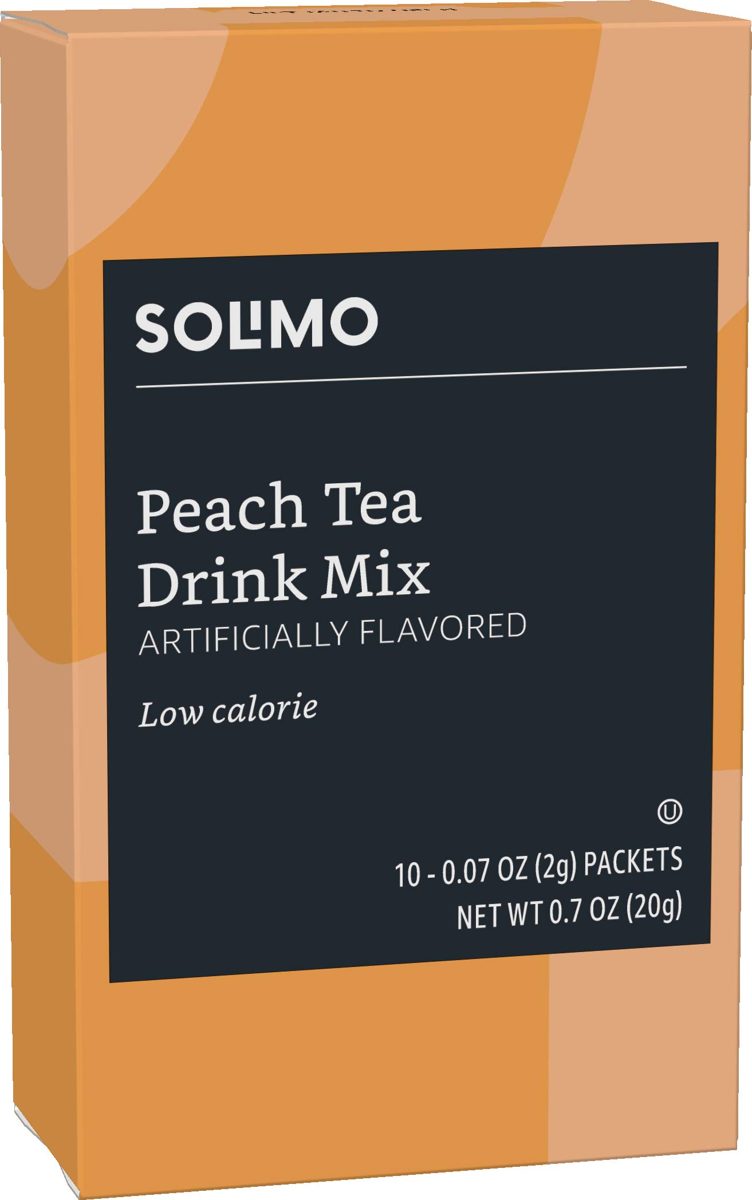 Amazon Brand - Solimo Peach Tea Drink Mix Singles (10 packets)