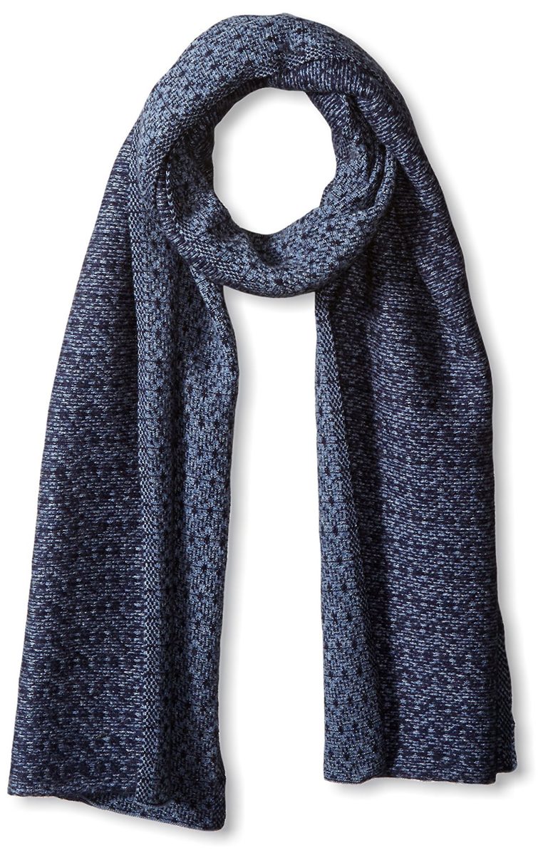 Thirty Five Kent Men's Cashmere Textured Scarf, Navy