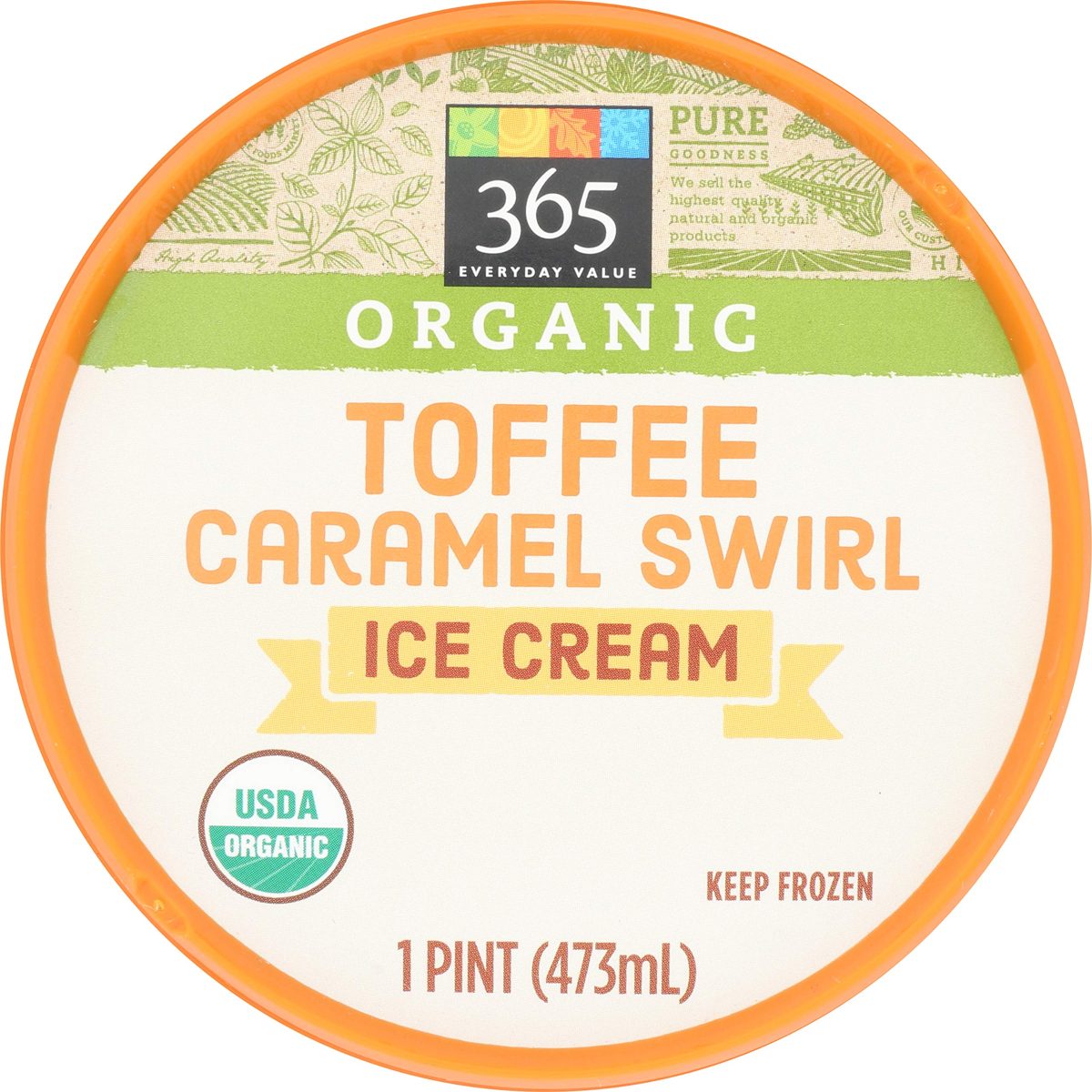 365 Everyday Value, Organic Caramel Toffee Crunch Ice Cream, 16 oz
