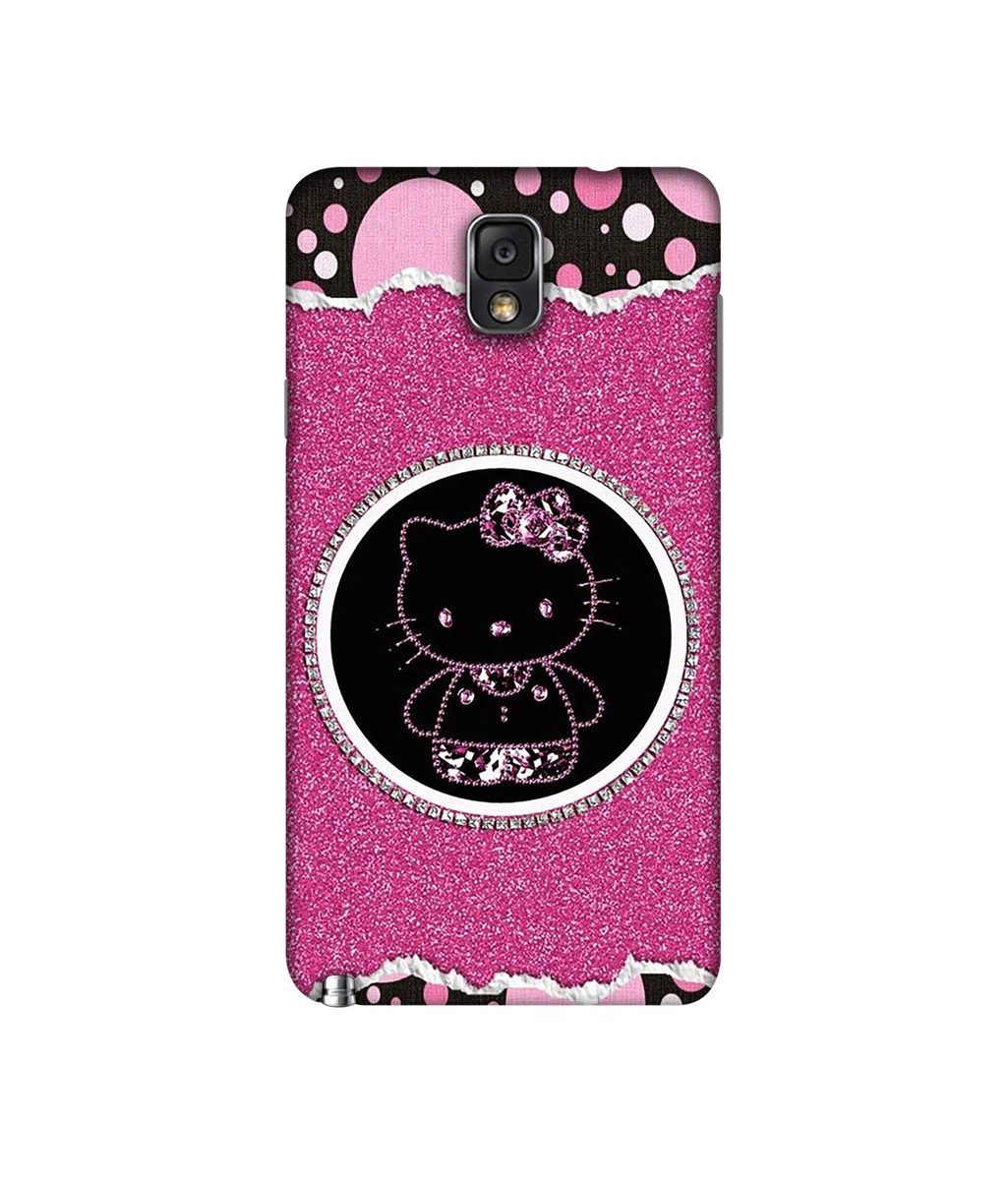 Amazon Brand - Solimo Designer Kitty with Glitter 3D Printed Hard Back Case Mobile Cover for Samsung Galaxy Note 3 N9000
