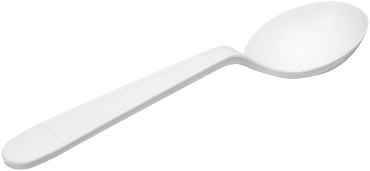 AmazonBasics Heavy-Weight Plastic Soup Spoons, White, 1,000-Count
