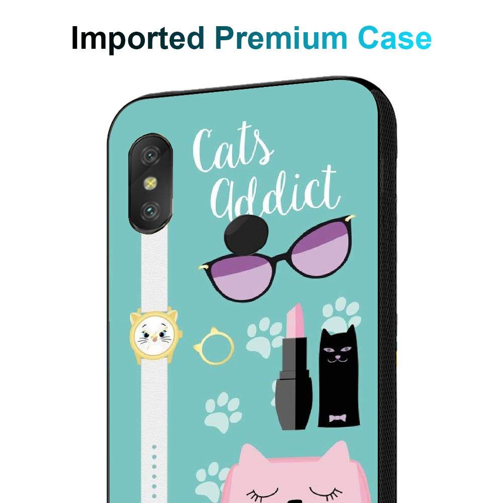 Amazon Brand - Solimo Designer Cat's Addict Printed Hard Back Case Mobile Cover for Xiaomi Redmi Note 6 pro (D1234)