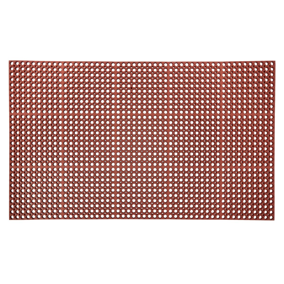 AmazonCommercial Anti-Fatigue Drainage Mat, Heavy Duty Rubber, 3' X 5', 7/8" Thickness, Red Grease-Proof