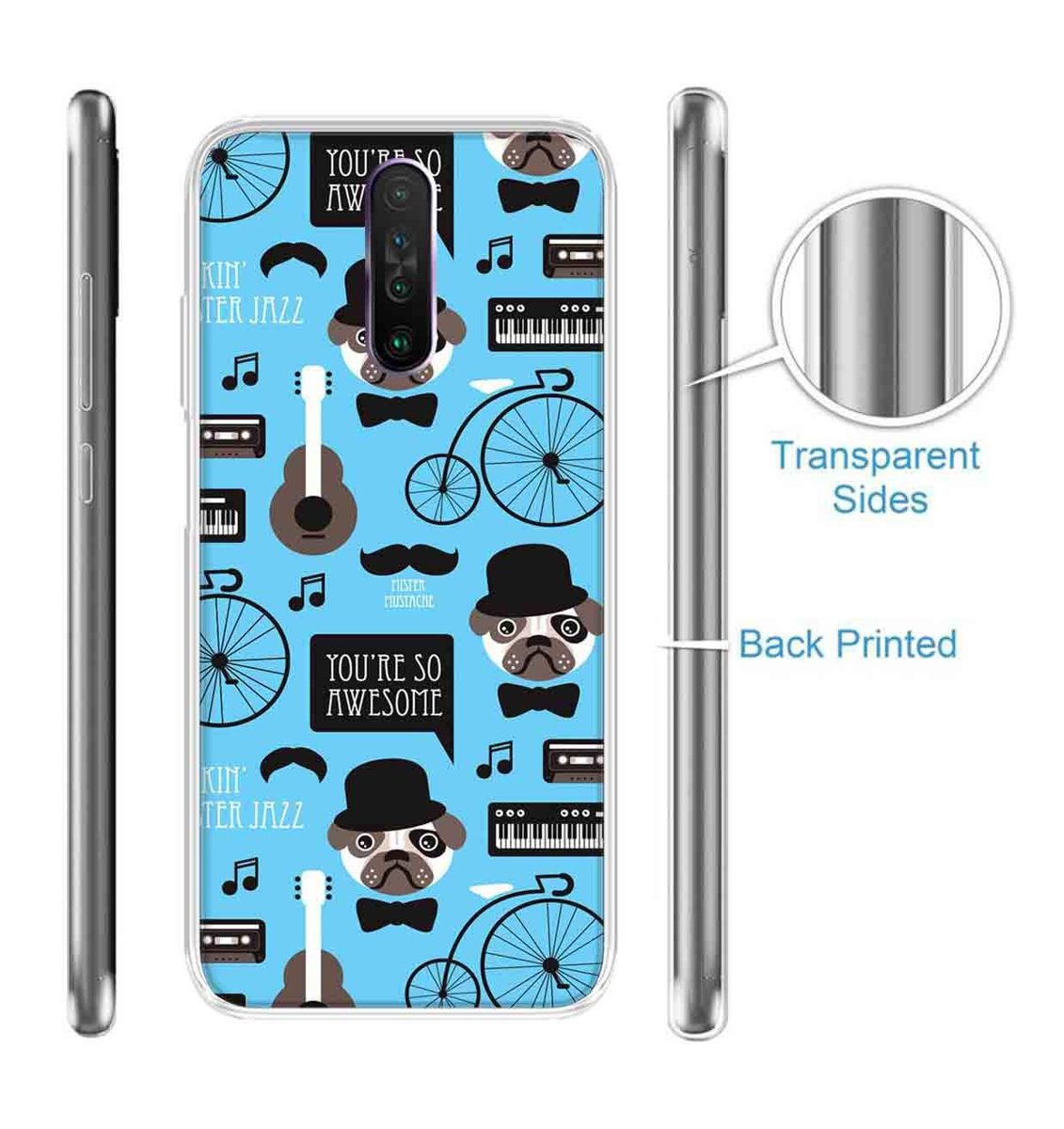 Amazon Brand - Solimo Designer Multicolor Bicycle Blue Pattern Design Printed Soft Back Case Mobile Cover for Poco X2 / Xiaomi Redmi K30