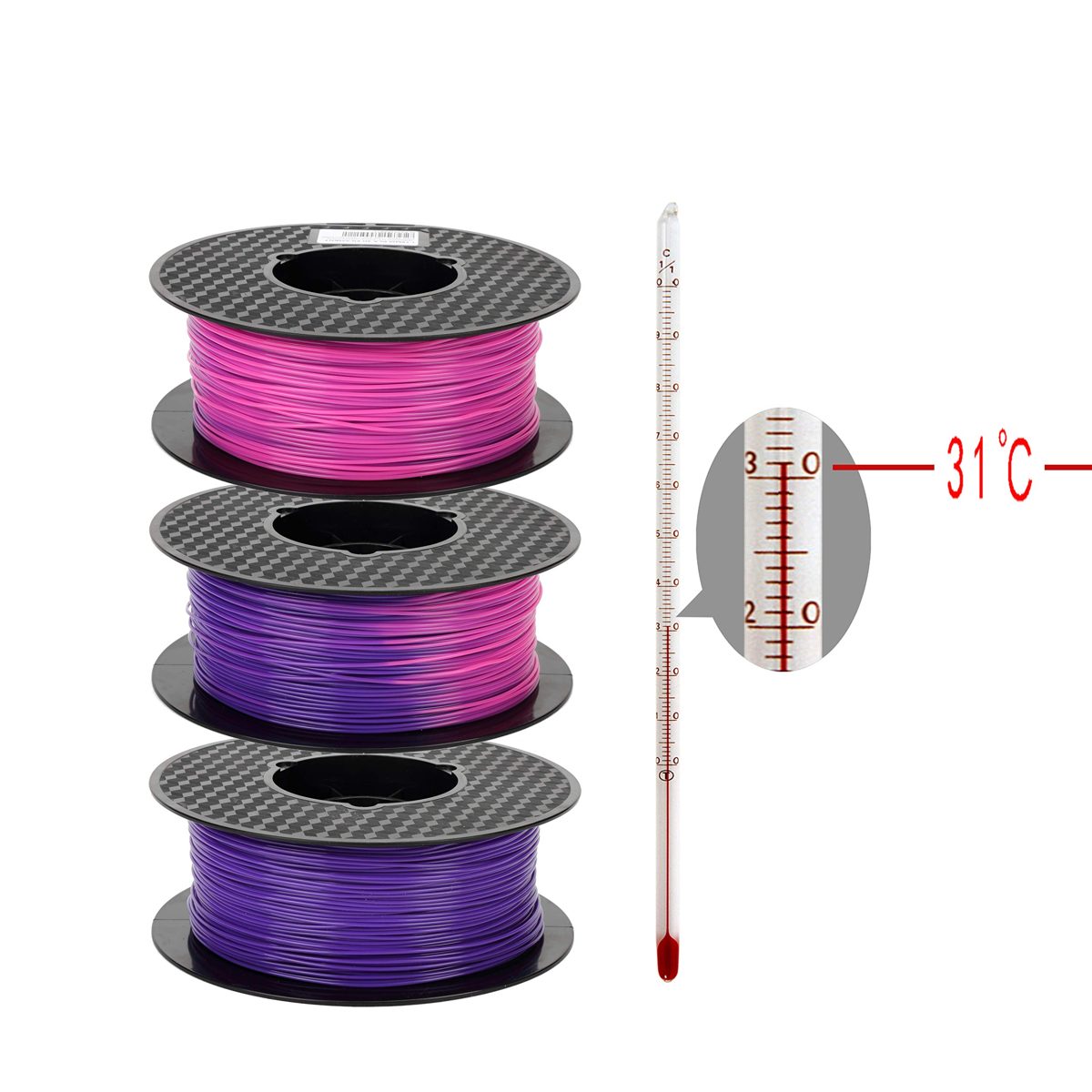 Eono by Amazon Color Changing PLA Filament 1.75mm 3D Printer Filament Change with Temperature from Purple Blue to Pink 1kg Spool 3D Pen Filament Printing Material