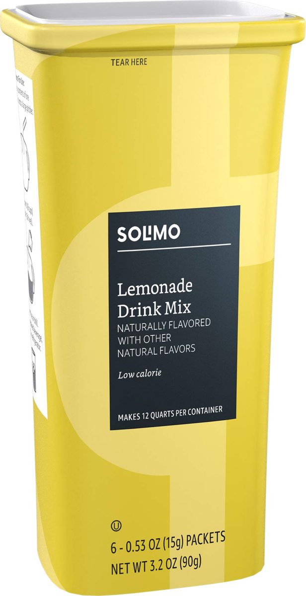 Amazon Brand - Solimo Lemonade Drink Mix, (6 packets)