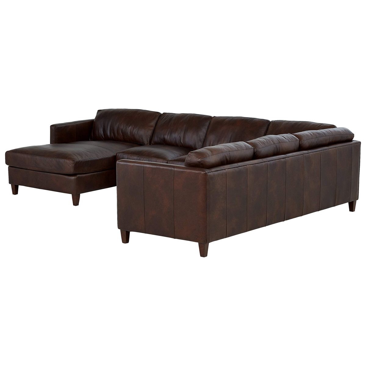 Amazon Brand – Stone & Beam Andover Right-Facing U-Shaped Sectional, 134"W, Driftwood Leather