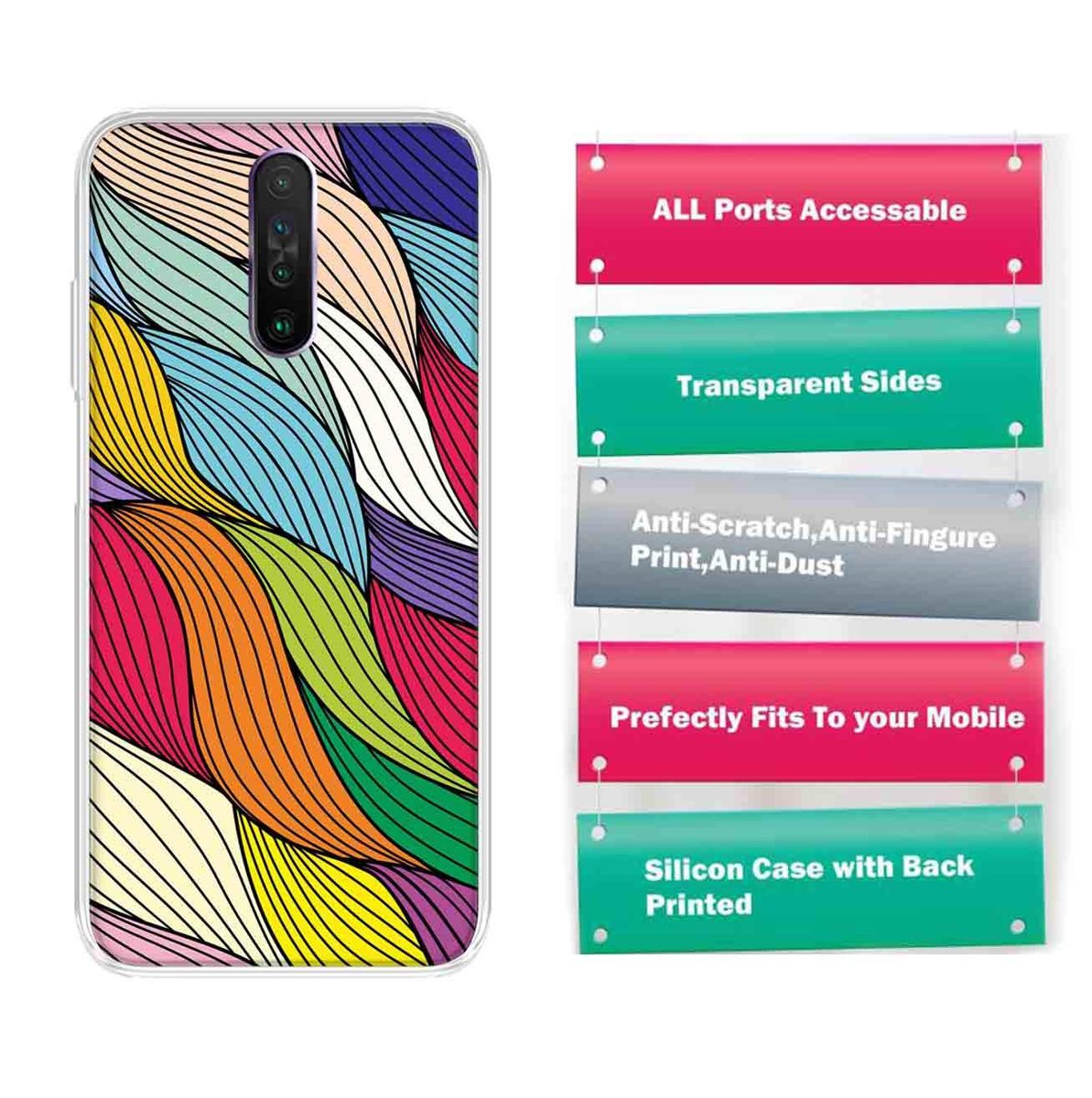 Amazon Brand - Solimo Designer Multicolor Visual Art Design Printed Soft Back Case Mobile Cover for Poco X2 / Xiaomi Redmi K30