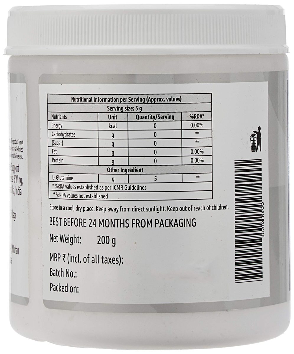 Amazon Brand - Solimo L Glutamine, 200 g
