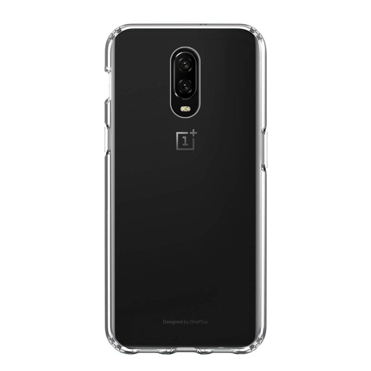 Amazon Brand - Solimo Transparent Case (Hard Back & Soft Bumper Cover) with 8 Foot Drop Porotection & Shock Absorbing Bumpers for OnePlus 7