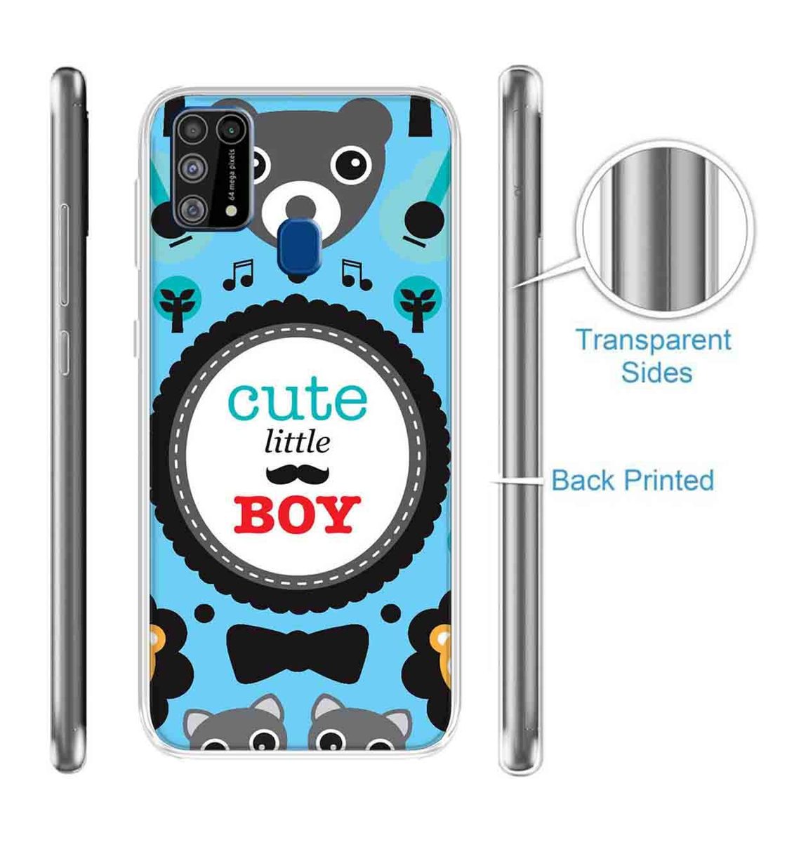 Amazon Brand - Solimo Designer Multicolor Cute Little Boy Blue Pattern Printed Soft Back Case Mobile Cover for Samsung Galaxy M31