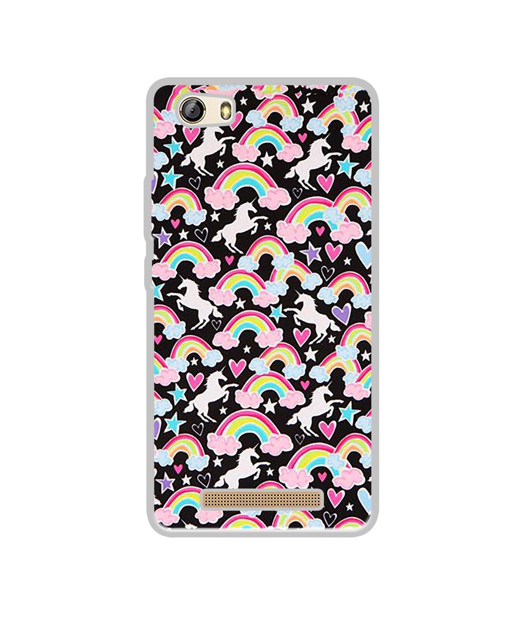 Amazon Brand - Solimo Designer Unicorn Texture UV Printed Soft Back Case Mobile Cover for Gionee Marathon M5 lite