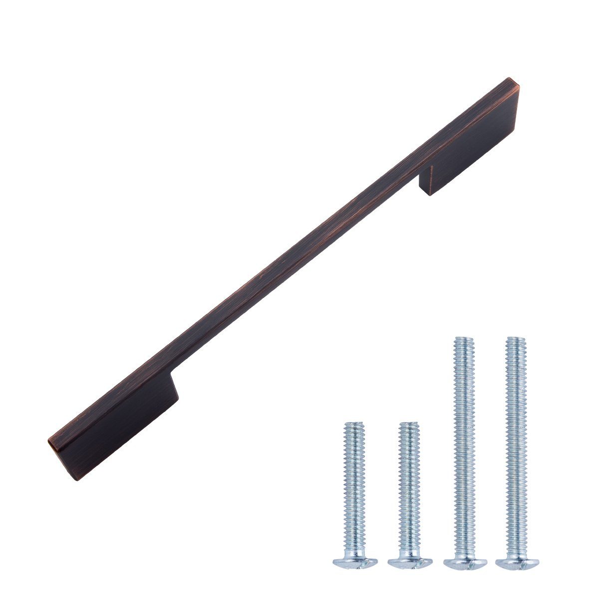 AmazonBasics Wide Modern Die Cast Cabinet Handle, 6.3" center to center, Oil Rubbed Bronze, 10-Pack