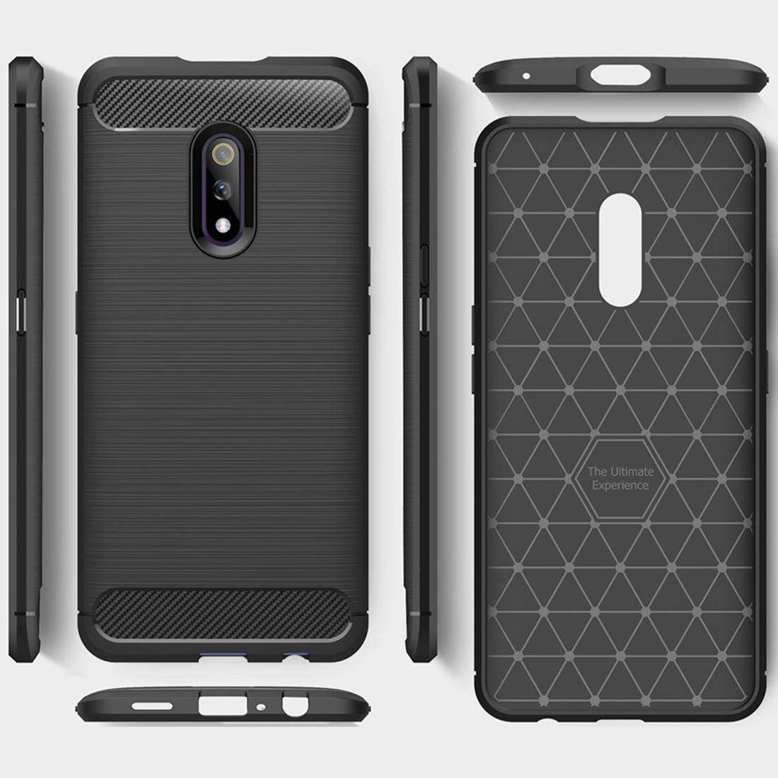 Amazon Brand - Solimo Mobile Cover (Soft & Flexible Back case) for Realme X (Black)