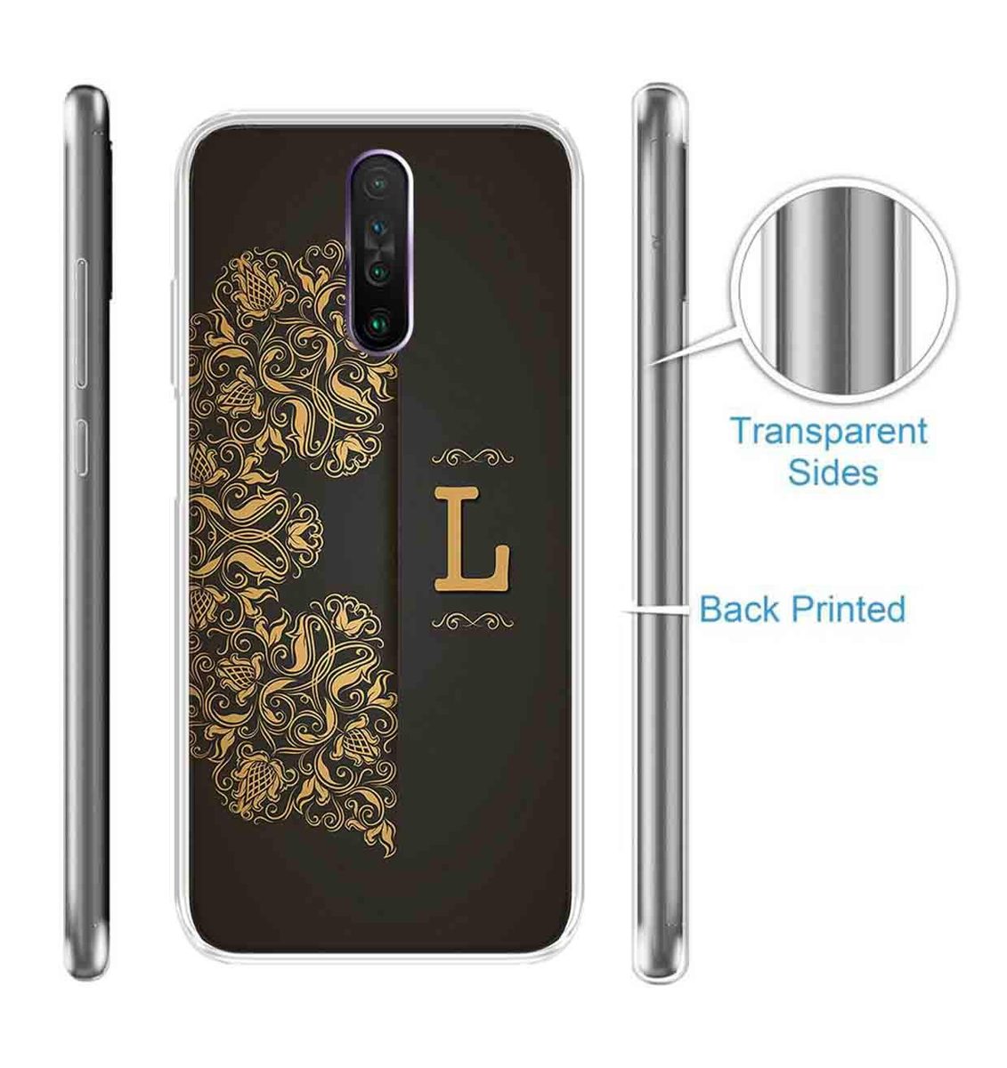 Amazon Brand - Solimo Designer Multicolor Black Pattern Alphabet-L Printed Soft Back Case Mobile Cover for Poco X2 / Xiaomi Redmi K30