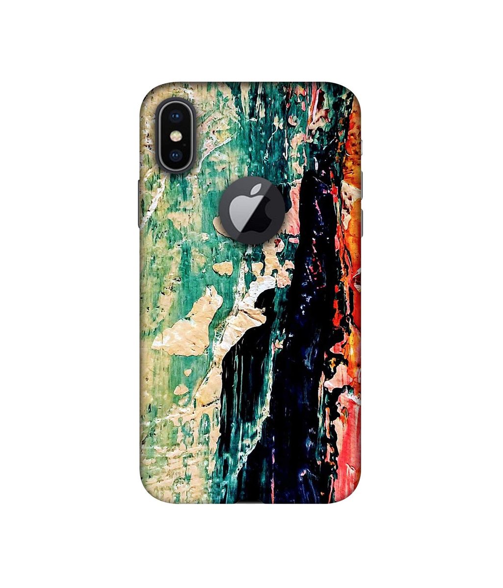 Amazon Brand - Solimo Designer Random Impression On Wall 3D Printed Hard Back Case Mobile Cover for Apple iPhone X (Logo Cut)