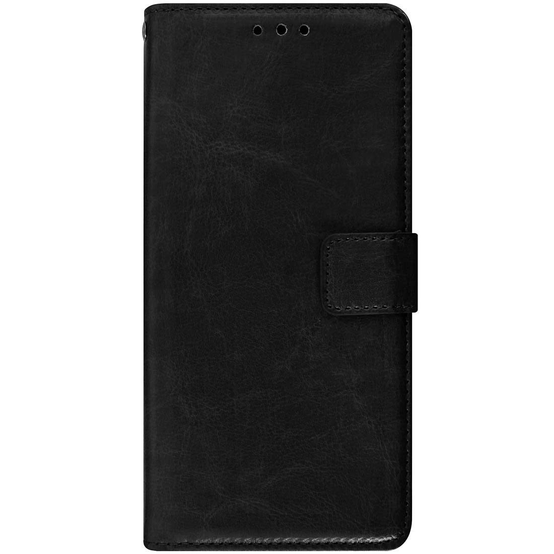 Amazon Brand - Solimo Flip Leather Mobile Cover (Soft & Flexible Back case) for Realme X (Black)