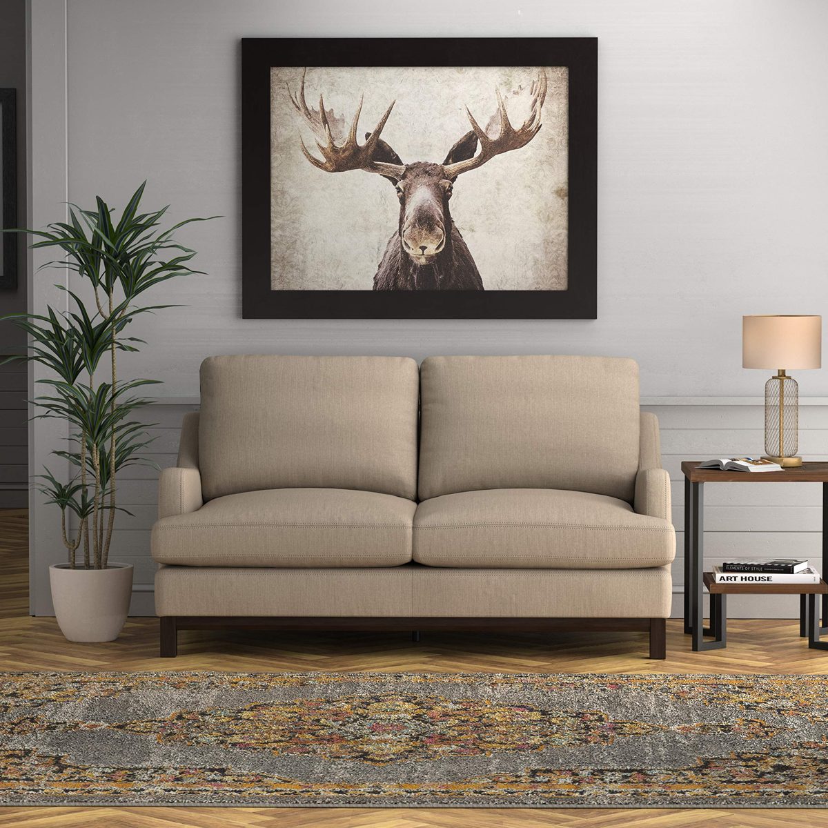 Amazon Brand – Stone & Beam Genesse Loveseat Sofa Couch, 64"W, Fawn