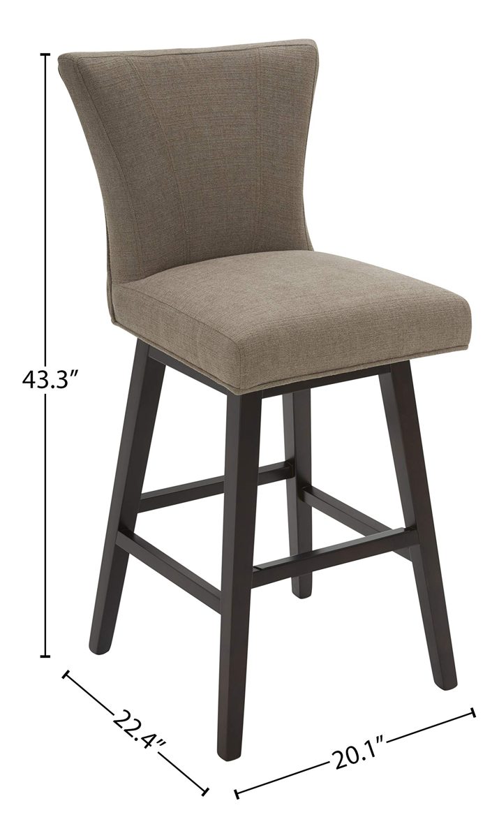 Amazon Brand – Stone & Beam Esme Memory-Swivel Barstool, 43.3"H, Slate