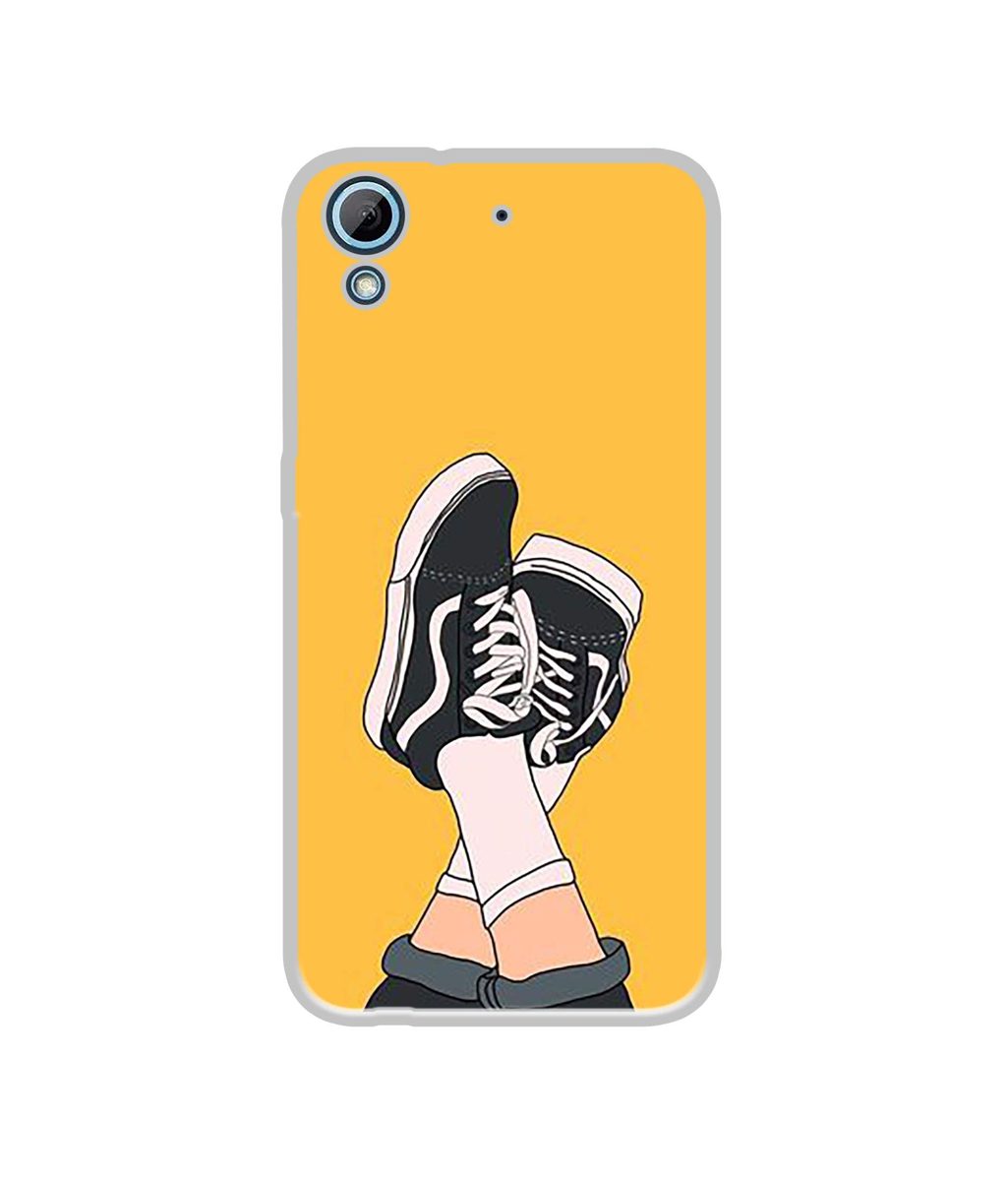 Amazon Brand - Solimo Designer Boy Shoes Pattern UV Printed Soft Back Case Mobile Cover for HTC Desire 626/HTC Desire 628