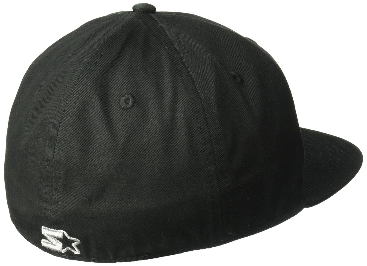 Starter Men's STAR-FIT Flat Brim Cap, Amazon Exclusive, Black/Vapor Grey, Small/Medium