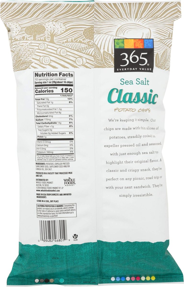 365 EVERYDAY VALUE Classic Sea Salt Potato Chips, 10 OZ