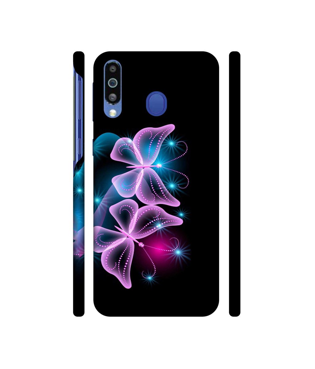 Amazon Brand - Solimo Designer Butterflies Neon Light 3D Printed Hard Back Case Mobile Cover for Samsung Galaxy M21