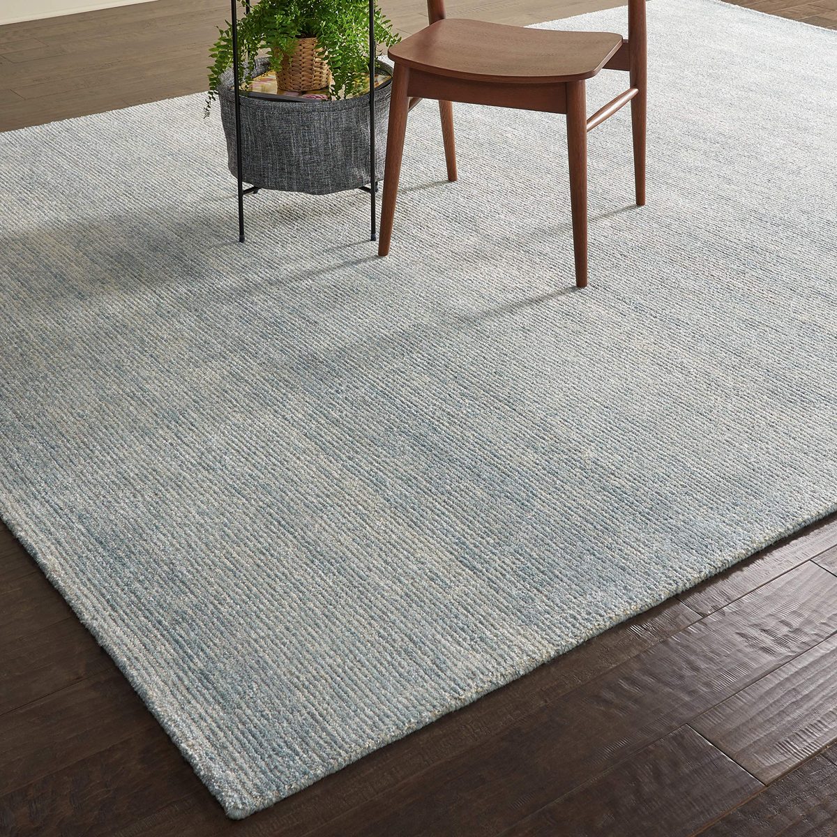 Amazon Brand – Rivet Contemporary Striated Jute Area Rug, 10' 6" x 8', Aquamarine