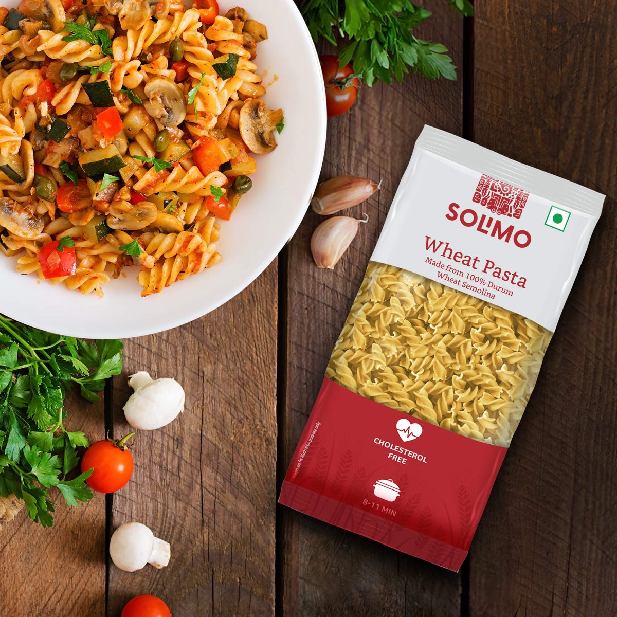 Amazon Brand - Solimo Durum Wheat Fusilli Pasta, 500g