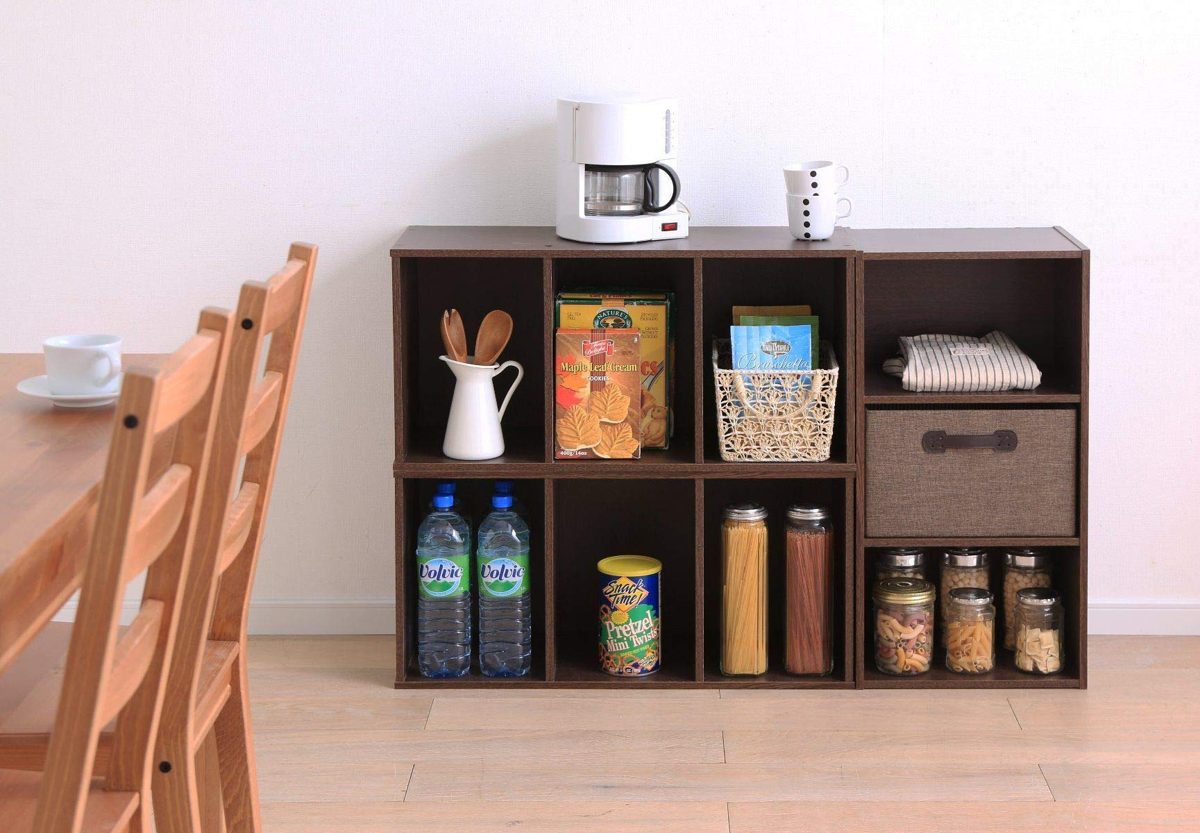 Iris Ohyama, 3 lockers MDF wood shelf/storage furniture/Cube Bookcase CX-3, brown, 41.5 x 29 x 88 cm, compartments