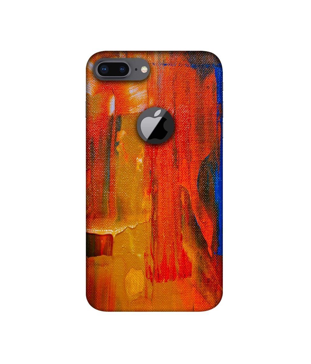 Amazon Brand - Solimo Designer Orange Canvas 3D Printed Hard Back Case Mobile Cover for Apple iPhone 8 Plus (with Logo Cut)
